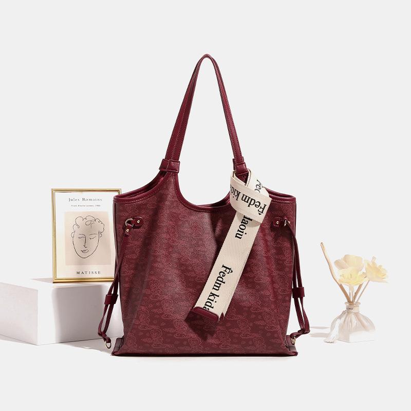 

Autumn And Winter Bags Niche Tote Bags Women S Versatile Fashion Underarm Bags Large-Capacity Commuter Bags бордовий