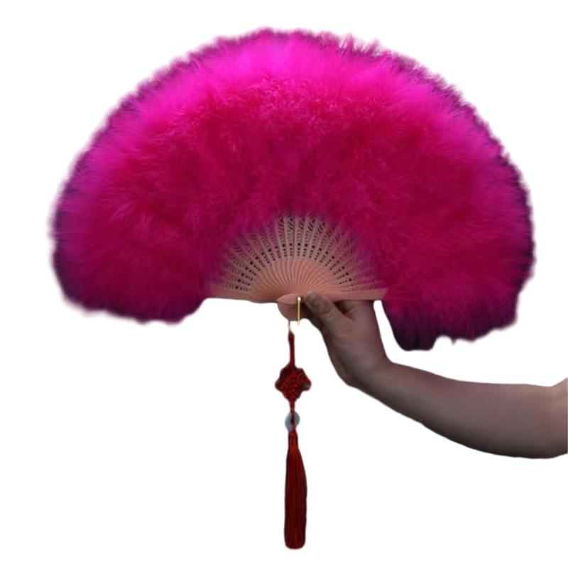 Vintage Feather Fan Women Feather Fan Lightweight Handheld Fans Convenient for Travel and Parties