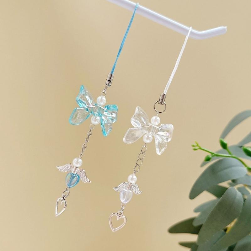 Elegant Heart Phone Lanyard Charm Aesthetic Accessory Wallet Adornment Phone Embellishment Suitable for Backpack Key