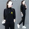 Sports and Leisure Suits for Women in Spring and Autumn, Loose Large Size Student Long-sleeved Running Clothes Two-piece Set