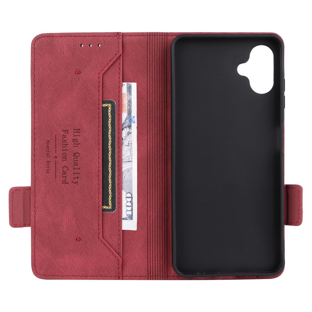 For Samsung Galaxy A06 5G Case Leather Wallet Flip Phone Cover with Hardware Decor