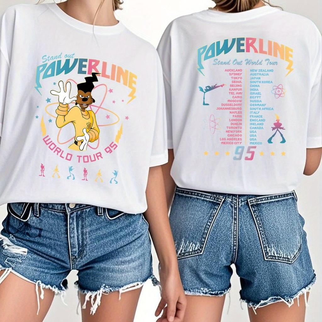 Powerline Concert Graphic Tshirts for Women Summer New Collection Unisexs and Womens Casual Fashion Street Clothing
