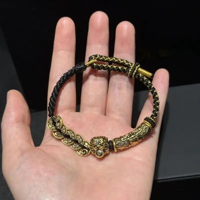 

Money Pixiu Bracelet, Domineering and Taotie, Retro Chinese Style Trendy Bracelet as a Gift 22CM