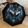 1 Stück Sternennacht Wolf Traumfänger Regenschirm, Outdoor Reiseaccessoire, Leicht & Langlebig, Perfektes Festivalgeschenk m1216005