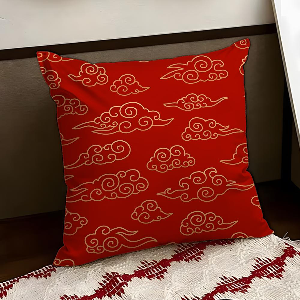Flying Auspicious Cloud Pattern Cushion Cover Reversible Soft Durable Pillow Cover Home Car MultiScene Use for Daily Comfort