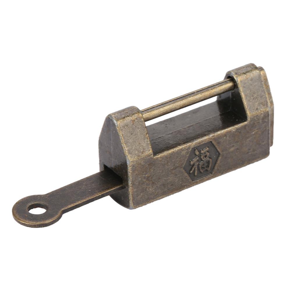 2pcs Antique Retro Style Chinese Vintage Padlock Chinese Style Horizontal Lock Furniture Cabinets