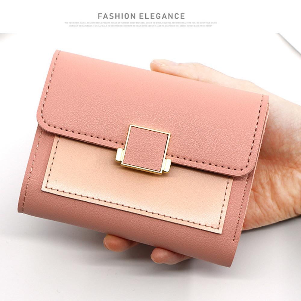 Compact Clutch Fashionable Retro Square Purse Pu Leather Wallet Solid Color Zippered Coin Pocket For Daily Use Gifting Holidays