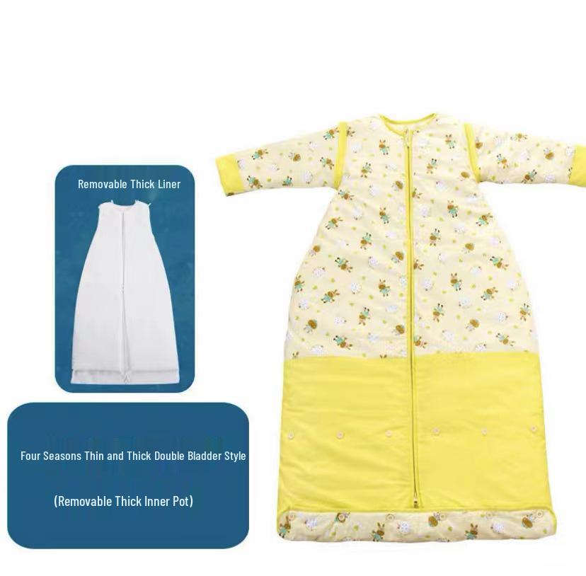 Clearance: Pure Cotton Baby Sleeping Bag – All-Season, Thick, Anti-Kick Quilt for Mid-Large Children with Free Shipping!