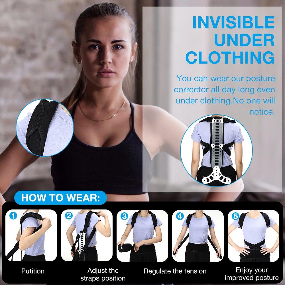 Hochwertige Aluminiumplatte Lendenwirbelsäule Schlechter Rücken Haltungskorrektur Orthese Buckel Orthopädische Zerrung Schmerzlinderung