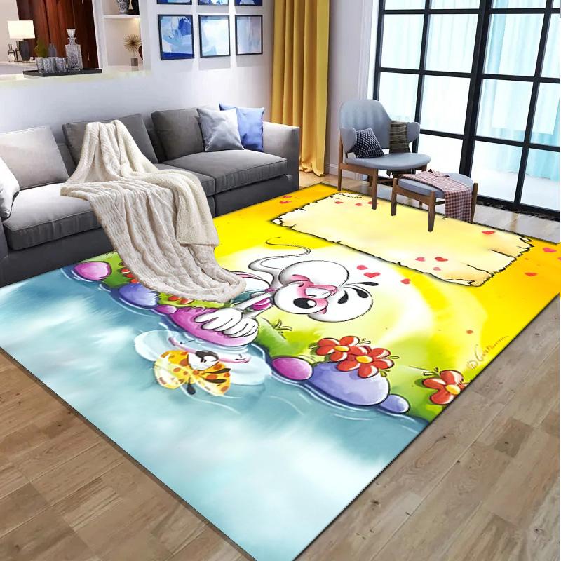 Diddl Pattern Rug, Indoor/Outdoor Mat, for Picnic, Gameroom, Bedroom, Office, Living Room, Home Decor Carpet, Birthday Gift