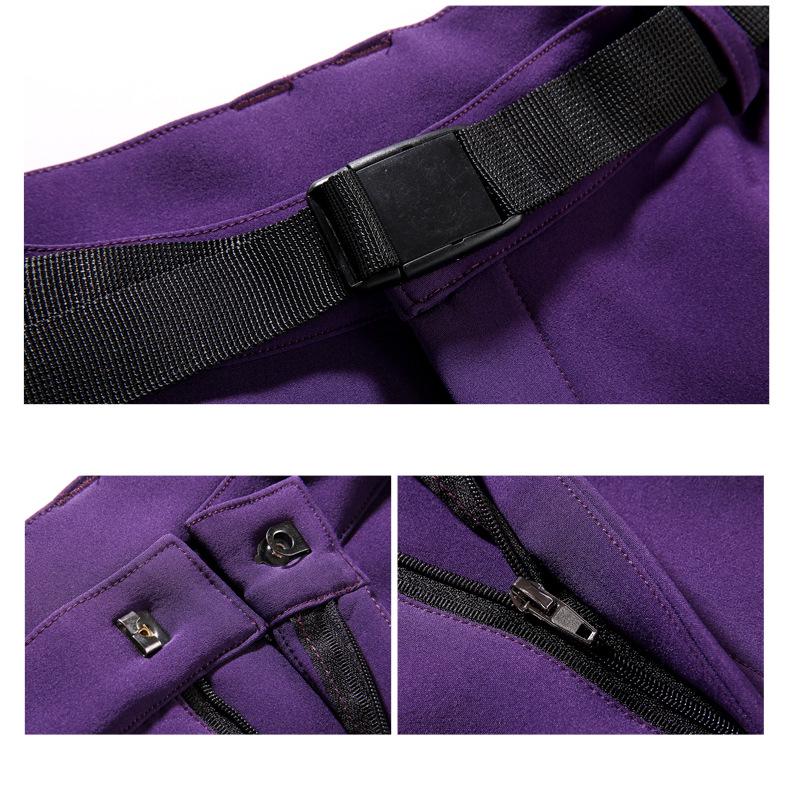 New Winter Softshell Fleece-Lined Waterproof Couples' Hiking Pants, Windproof, Plus Size for Men and Women