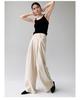 Women's Summer Wide-Leg Cotton Linen Trousers - Loose, Floor-Length, Casual Tencel Pants