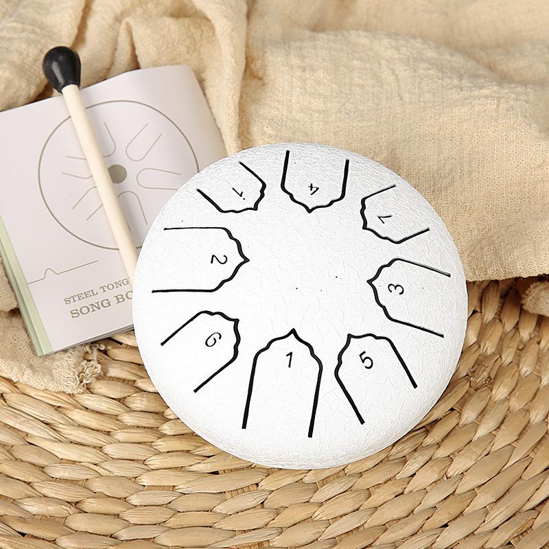 4-inch Mini Ethereal Steel Tongue Drum - 8-tone, Worry-Relief Percussion Instrument for Kids, Portable and Empty Drum Design