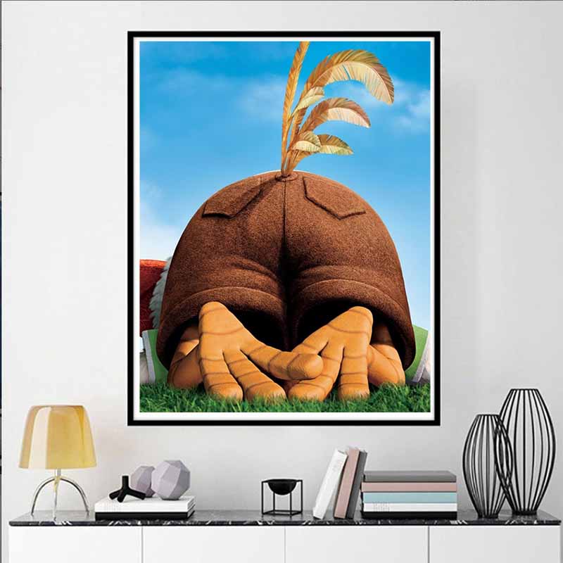 Disney 5D DIY Diamond Painting Classic Chicken Run Scene Illustration Full Round Diamond Mosaic Cartoon Embroidery Art Painting for Home Decoration