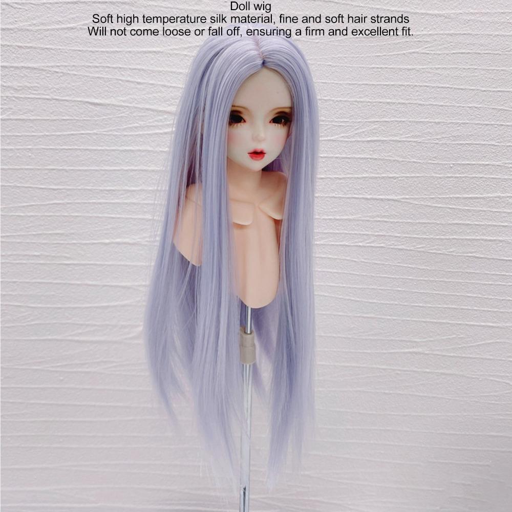 

High Temperature Silk Ball Jointed Doll Wig Trimmable Long Straight Wig 1/4 Doll Wig Doll Making синій