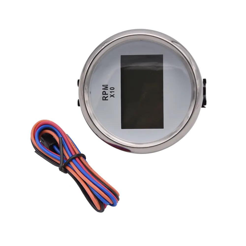0-9990 RPM 52mm Car Digital Tachometer with Hour Meter Tacho Gauge Rpm Meter Speed for Auto Truck Boat Truck Marine Motorcycle