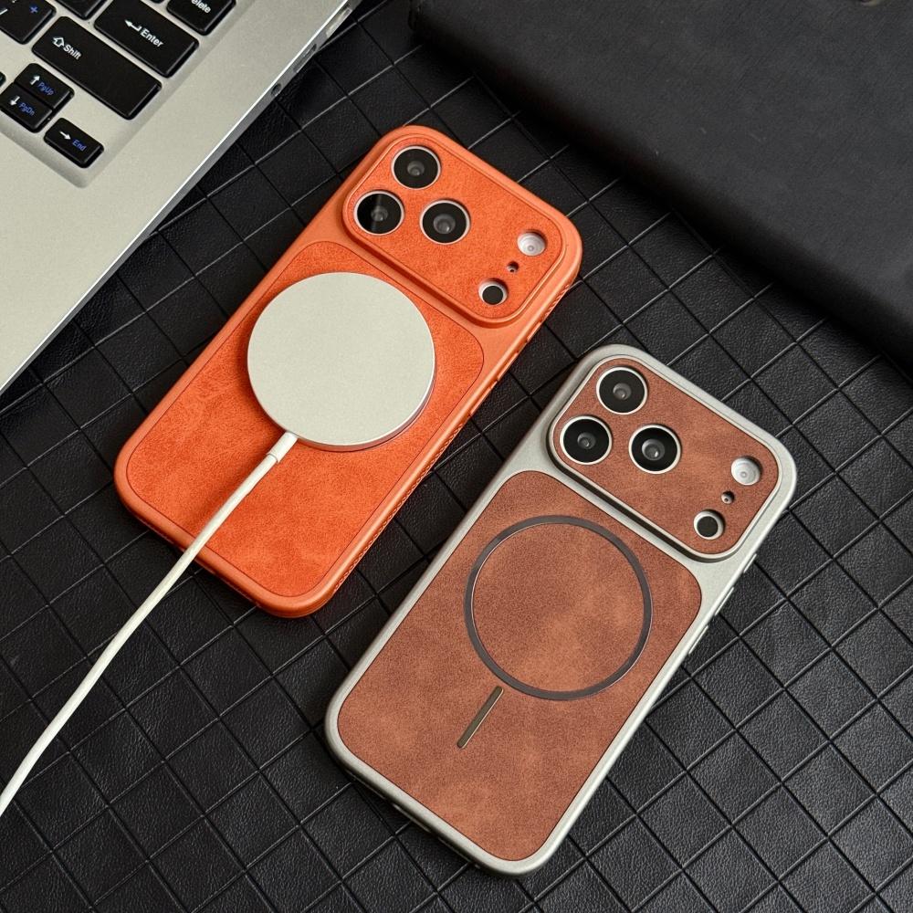 Matte Suede Leather Magnetic For Magsafe Case For iPhone 13 14 15 16 17 Pro Max Heat Dissipating Bumper Shockproof Soft Cover