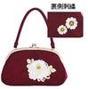 Ando Tachibana Chrysanthemum Embroidered Bag Burgundy SBA-1 Women's,