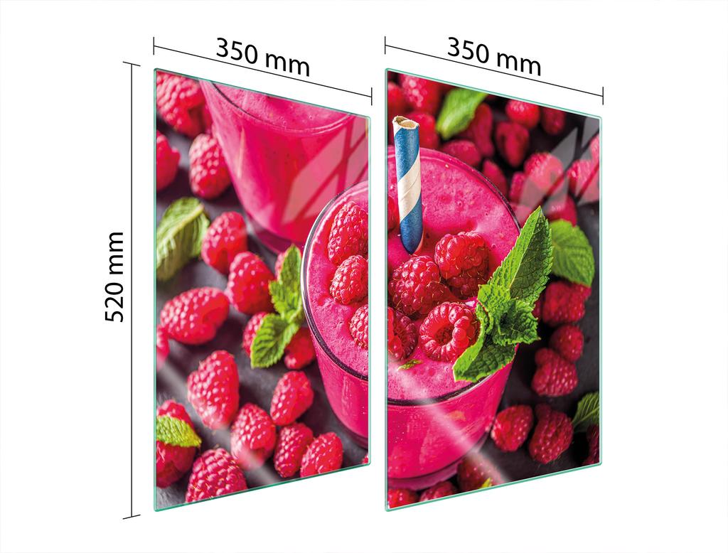 SZKLANA PŁYTA OCHRONNA DO KUCHNI 2x35x52 MALINY