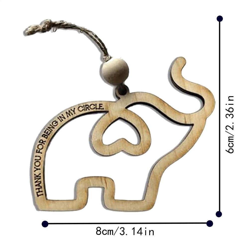 Friendship Elephant Ornament Set Kit Wooden Elephant Ornament Set With Story Card Friendship Gift Elephant Ornament For Tote Bag