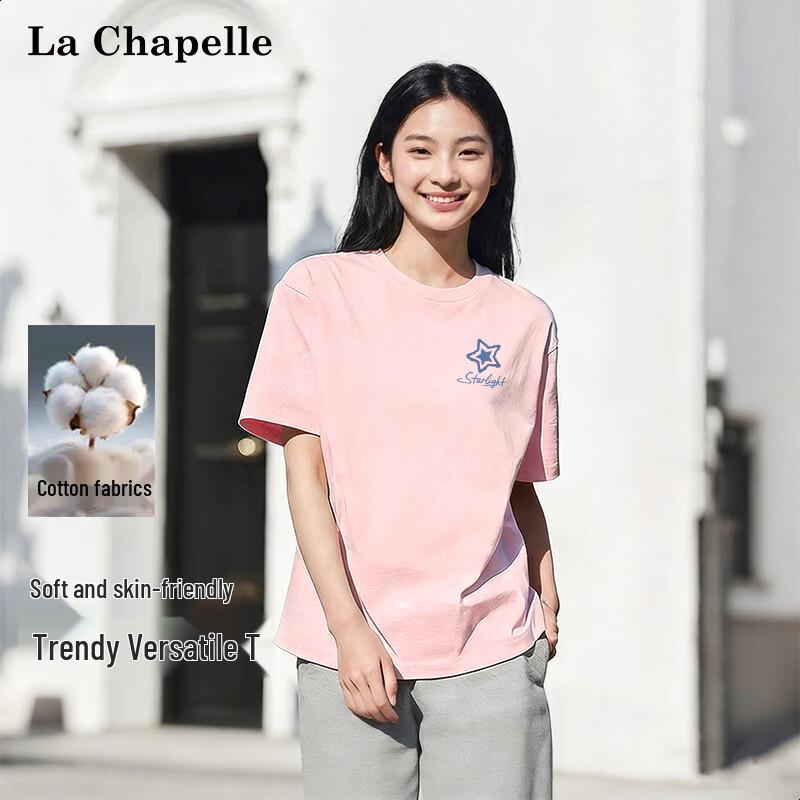 La Chapelle Women s 100% Cotton Round Neck Short Sleeve T-Shirt S