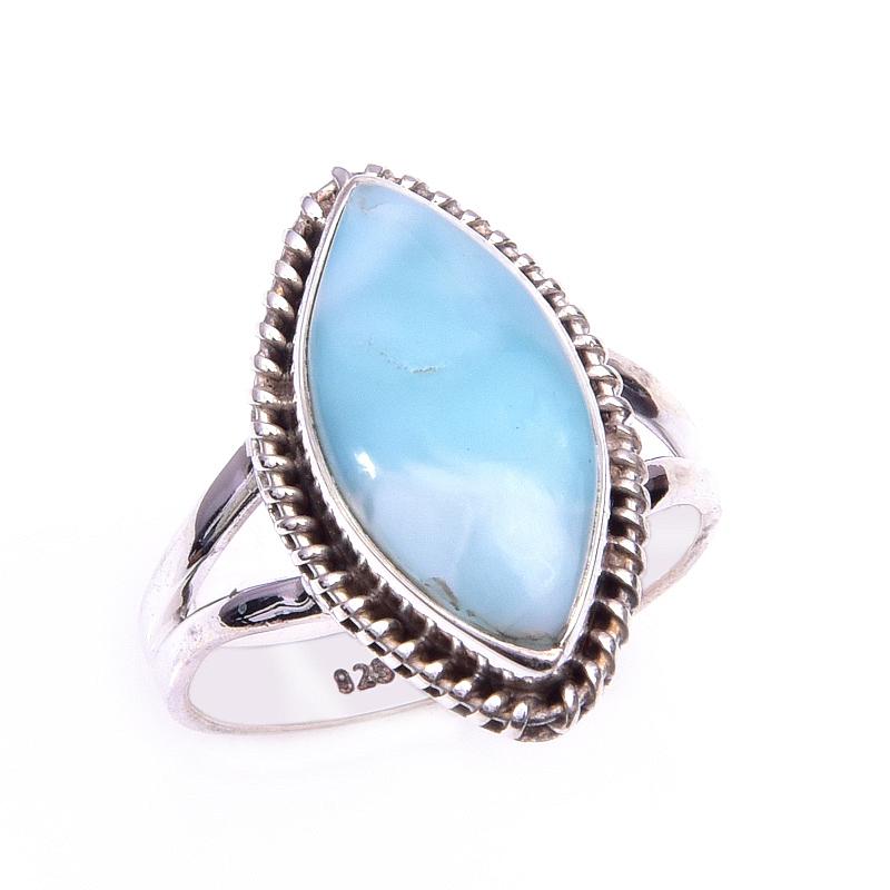 Natural Republic Larimar Gemstone 925 Solid Sterling Silver Gift Ring S.7 W0J60