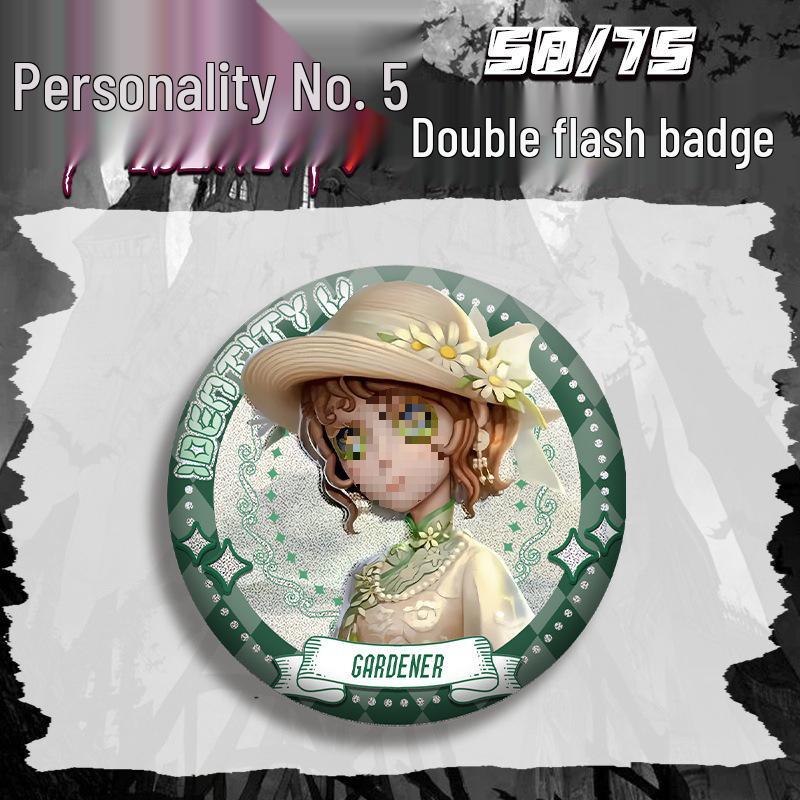 Identity V Little Girl Anime Badge with Silver Glitter Guts Joseph Pendant