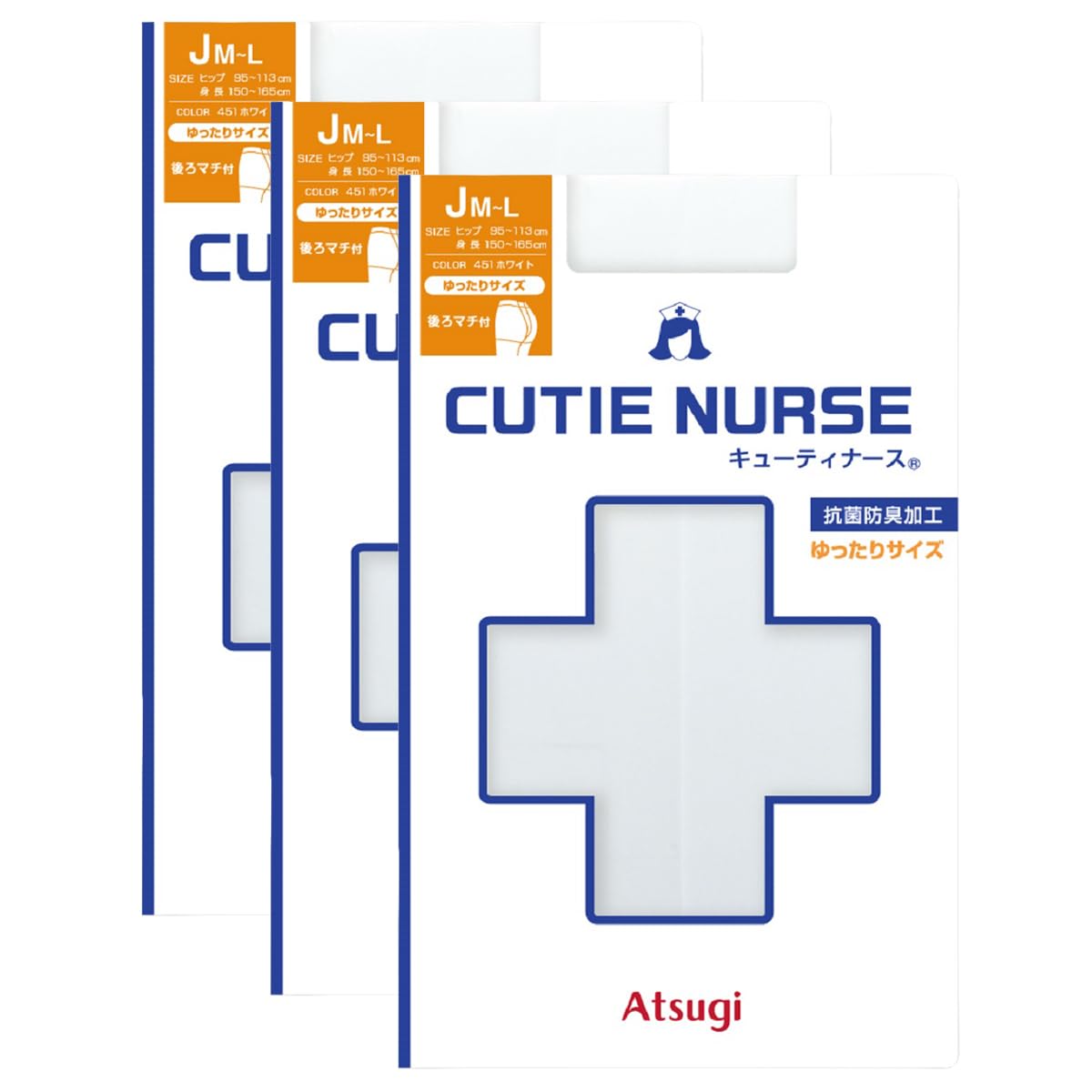 

Чулки Белые чулки для свободного ношения для JML набор из 3 белых [Atsugi] [Cutie Nurse] медсестры, живот, размер, пары, FP5055, женские, белый