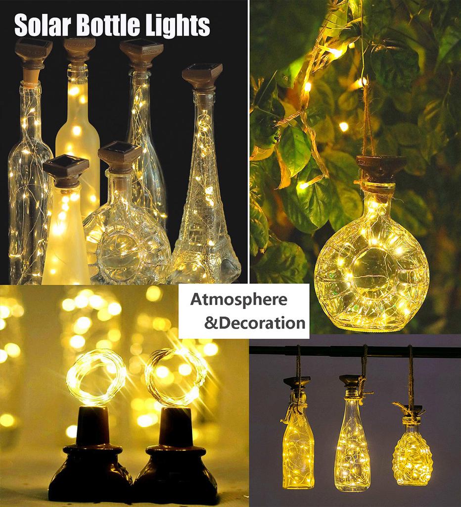 1Pcs Solar Energy Cork Shaped LED Light  Light Wine Bottle Lamp Decor