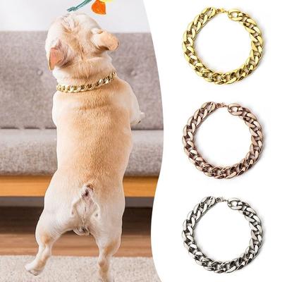 Fashion Chain Collar Pet Necklace Cat Dog Gold Necklace Adjustable Gold Collars Pitbull Collar Cat Dog