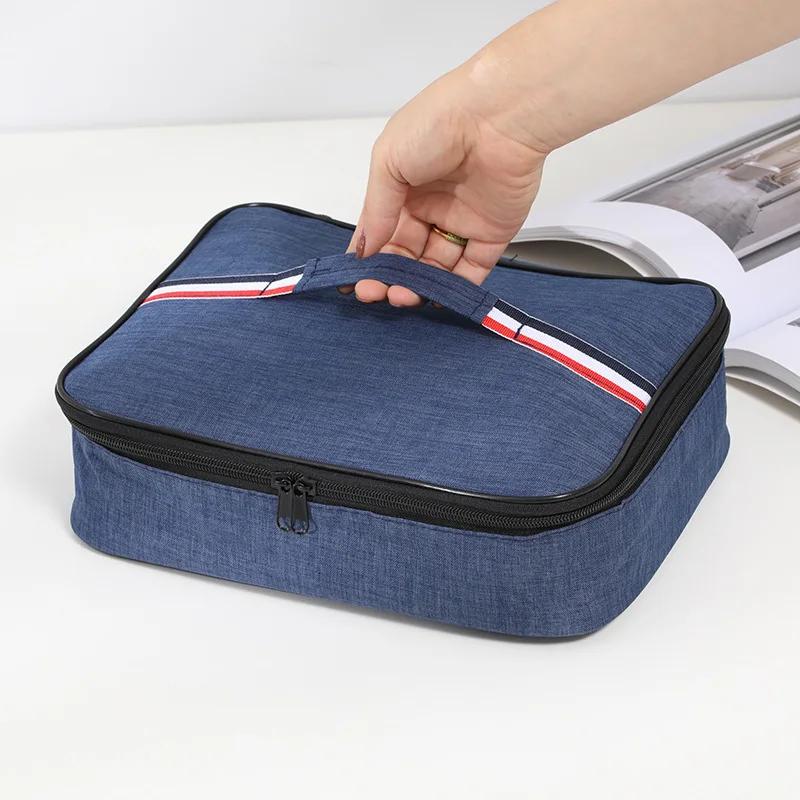 Insulated Lunch Box Oxford Cloth+aluminum Foil Cold Food Cooler Thermal Bag Handbag, Men Women Travel Portable Camping Picnic Ba