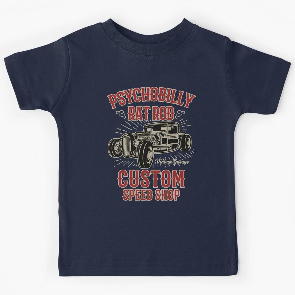 Psychobilly Rat Rod Custom Speed Shop Kids T-Shirt 130