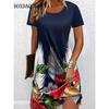 2026 New Summer Fashion Elegant Women's Dress Loose Casual Short Sleeve Dress Women Flowers Printed Dress Vestidos
