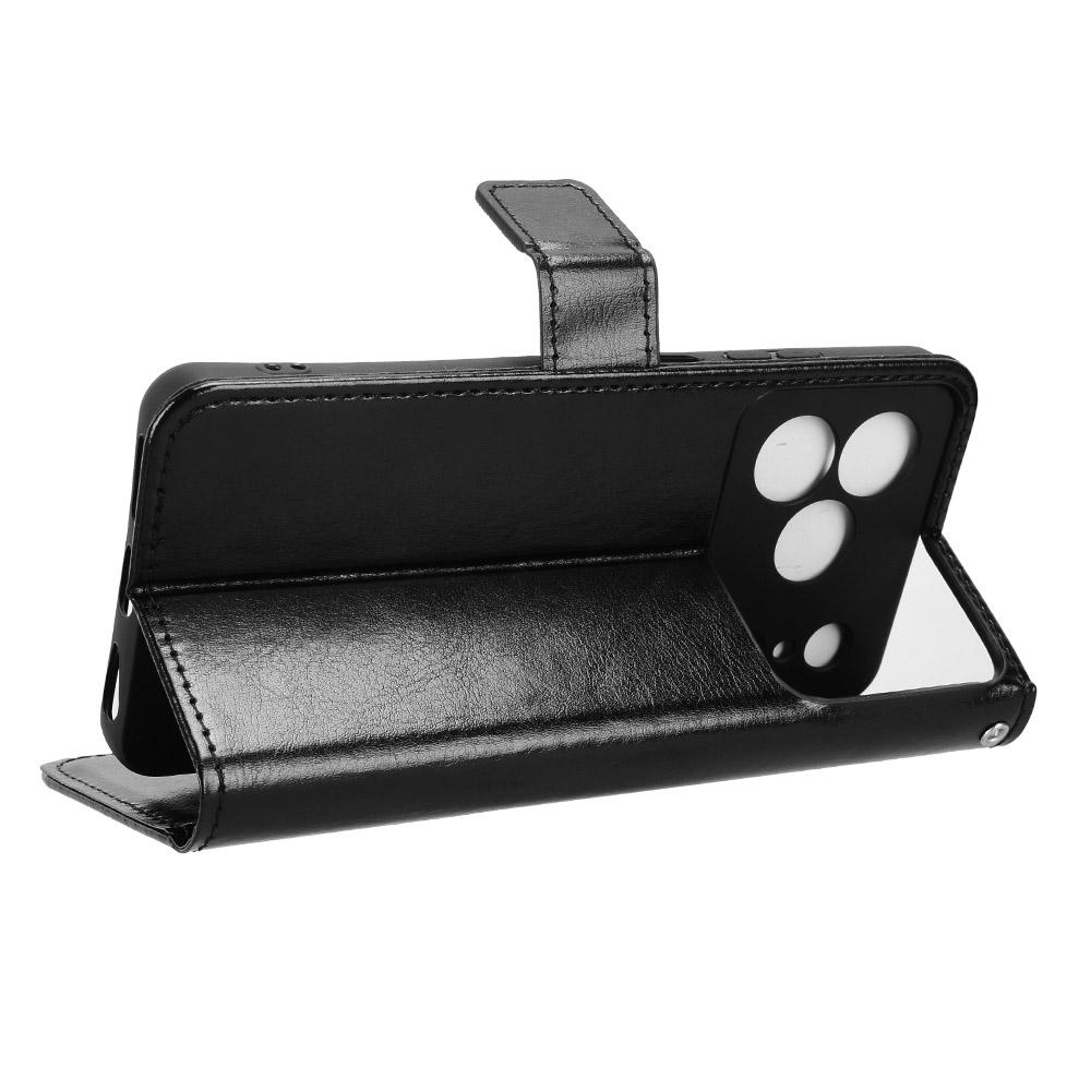 Pouzdro z PU kůže pro Doogee Note 56/Note 56 Pro/Note 56 Plus s texturou Crazy Horse, Peněženkové pouzdro na telefon s popruhem
