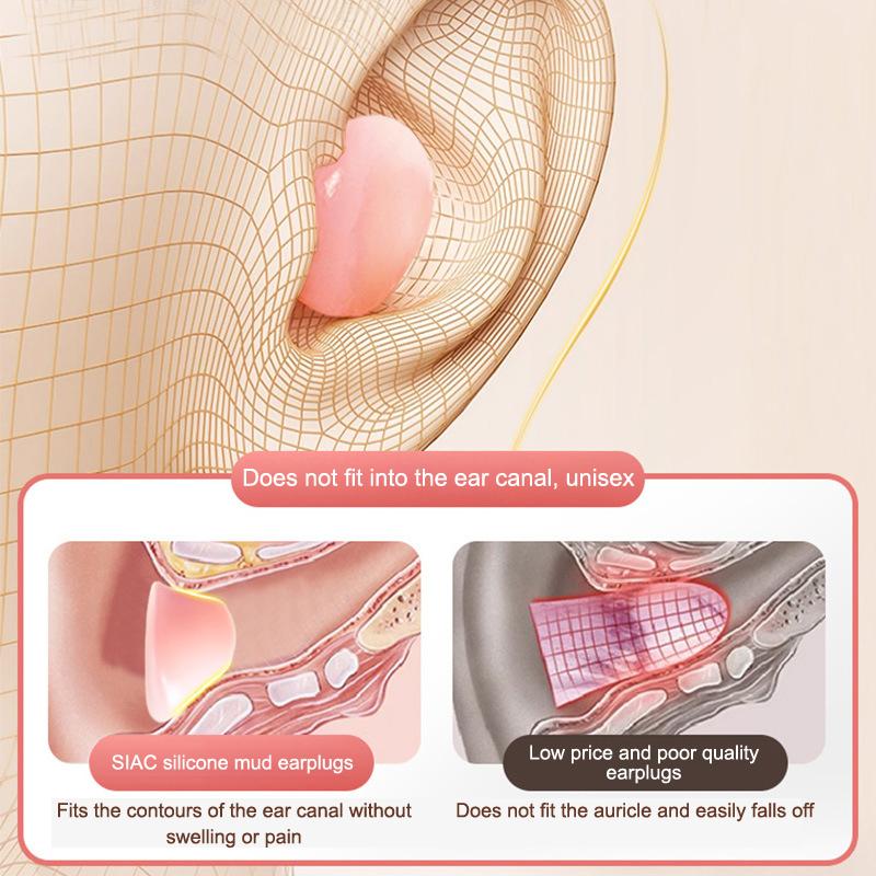 6 Pcs Silicone Ear Plugs Reusable Earplugs For Sleeping Swimming Traveling Working Studying Noise Reduction Flexible Ear Plugs