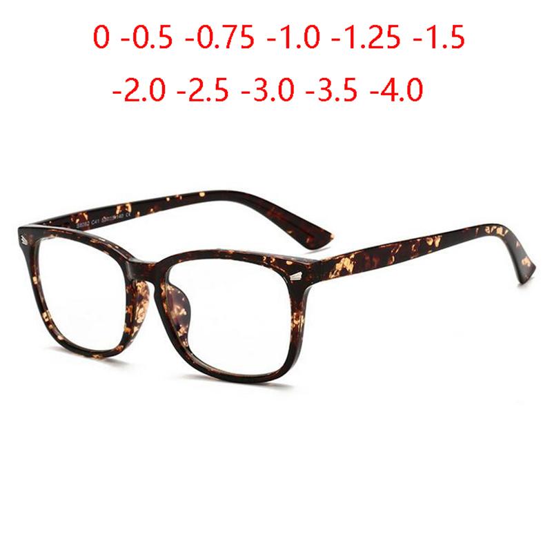 Rice Nails Anti-blue Light Square Computer Glasses for Women Men Short-sight Eyewear PC Prescription 0 to -6.0