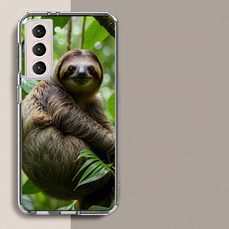 Cute Sloth Phone Case For Samsung A16 A26 A36 A56 A17 A15 A25 A35 A55 A14 A24 A34 A54 A04S A05S Galaxy Note 20 10 9 8 A9 A8 A7 A
