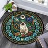 Feline Mandala Round Area Rug Under Office Chairs Bedroom Living Room Home Decor