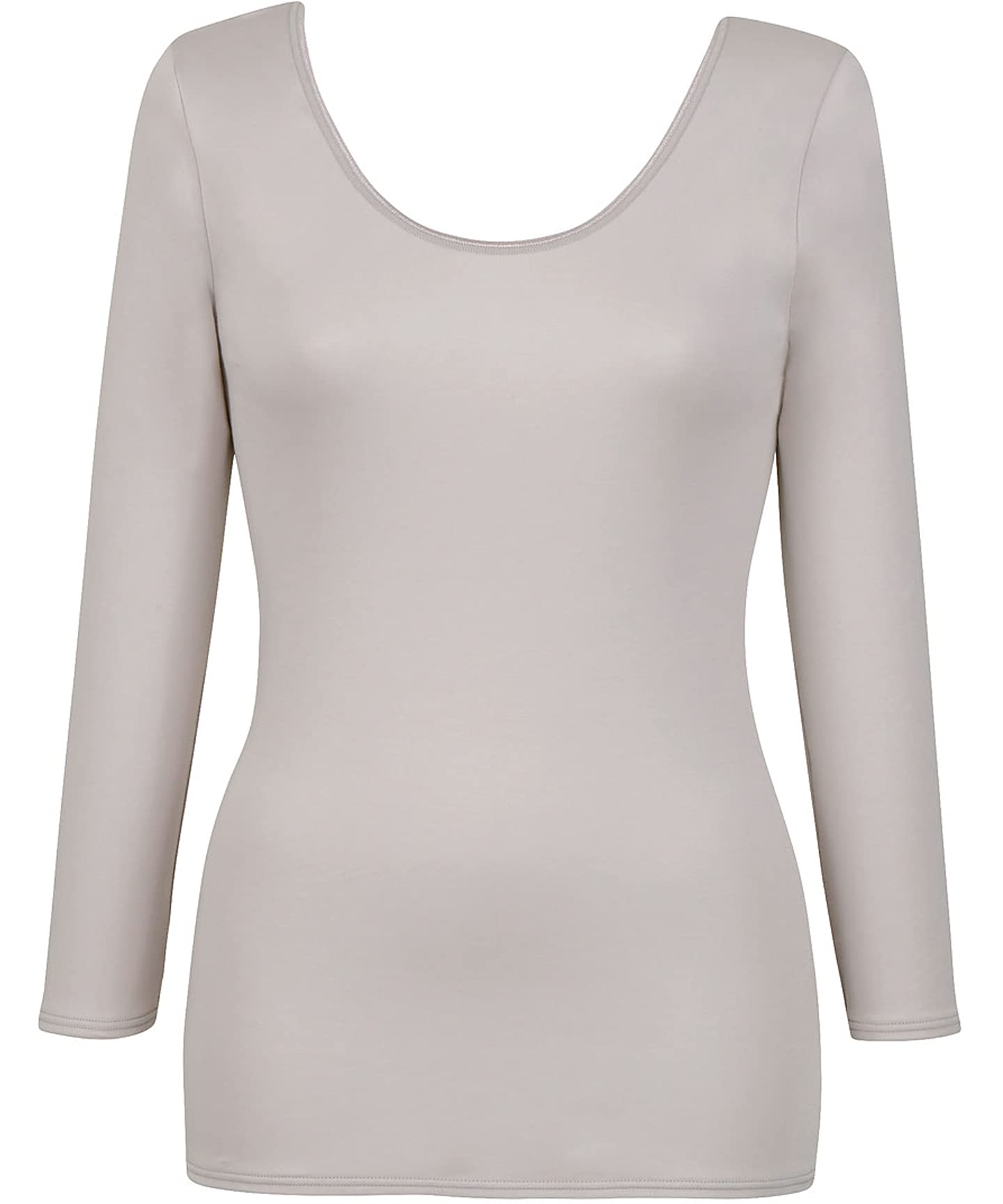 

Хлопок Внутренний Мягкий и Роскошный Размер Wing/Wacoal Женский 100% Топ, Теплый, Рукава 3/4, U-образный вырез, Хлопок, EL4879, SG/LL