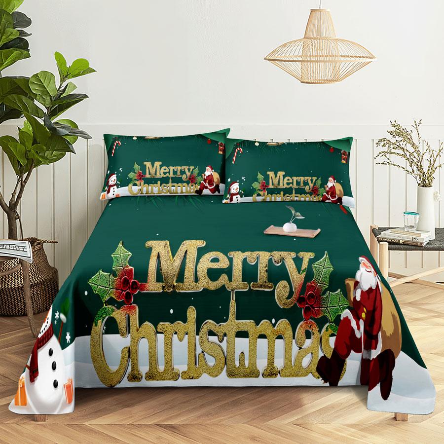 Julesengesett og putevar Sengetøy Laken Dynetrekk King Queen Size for enkeltdobbeltsenger 220x240 Twin Full Tynt Mykt