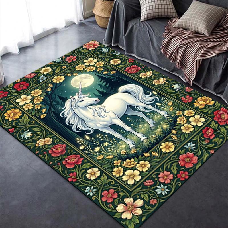 2025 New Unicorn Animal Carpet Rug for Living Room Bedroom Home Sofa Decoration,Kids play Non-slip Floor Mat136