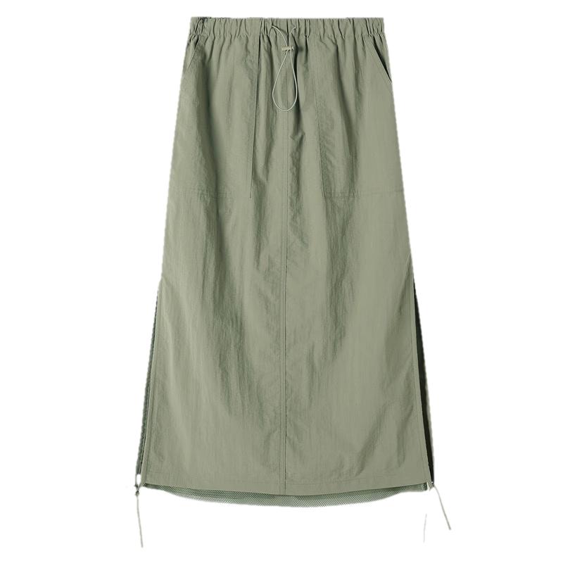 TonLion 2026 Spring Women s Patchwork Cargo Midi Skirt S