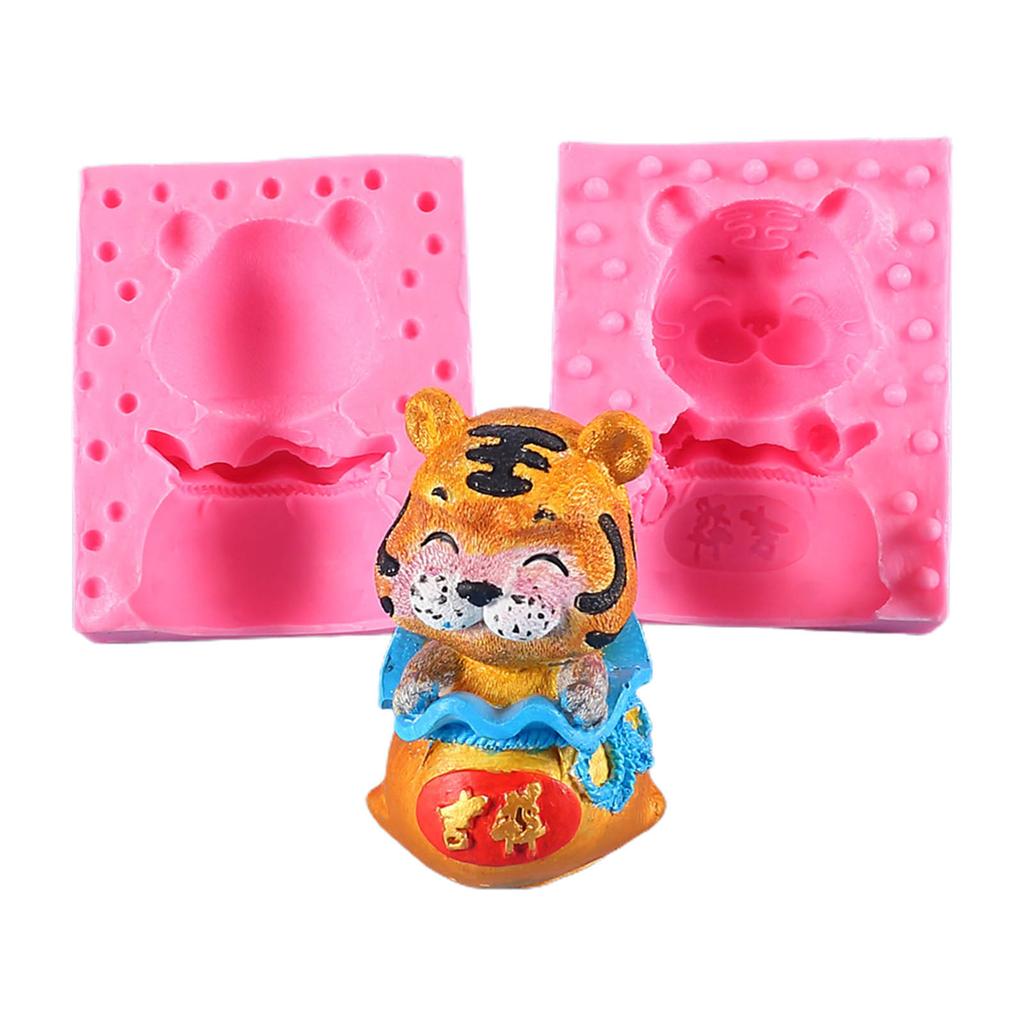 Cute Tiger Shaped Cupcake Silicone Mould Biscuit Fondant Molds Cake Decoration Making Sugar Craft Soap Moulds for Baking