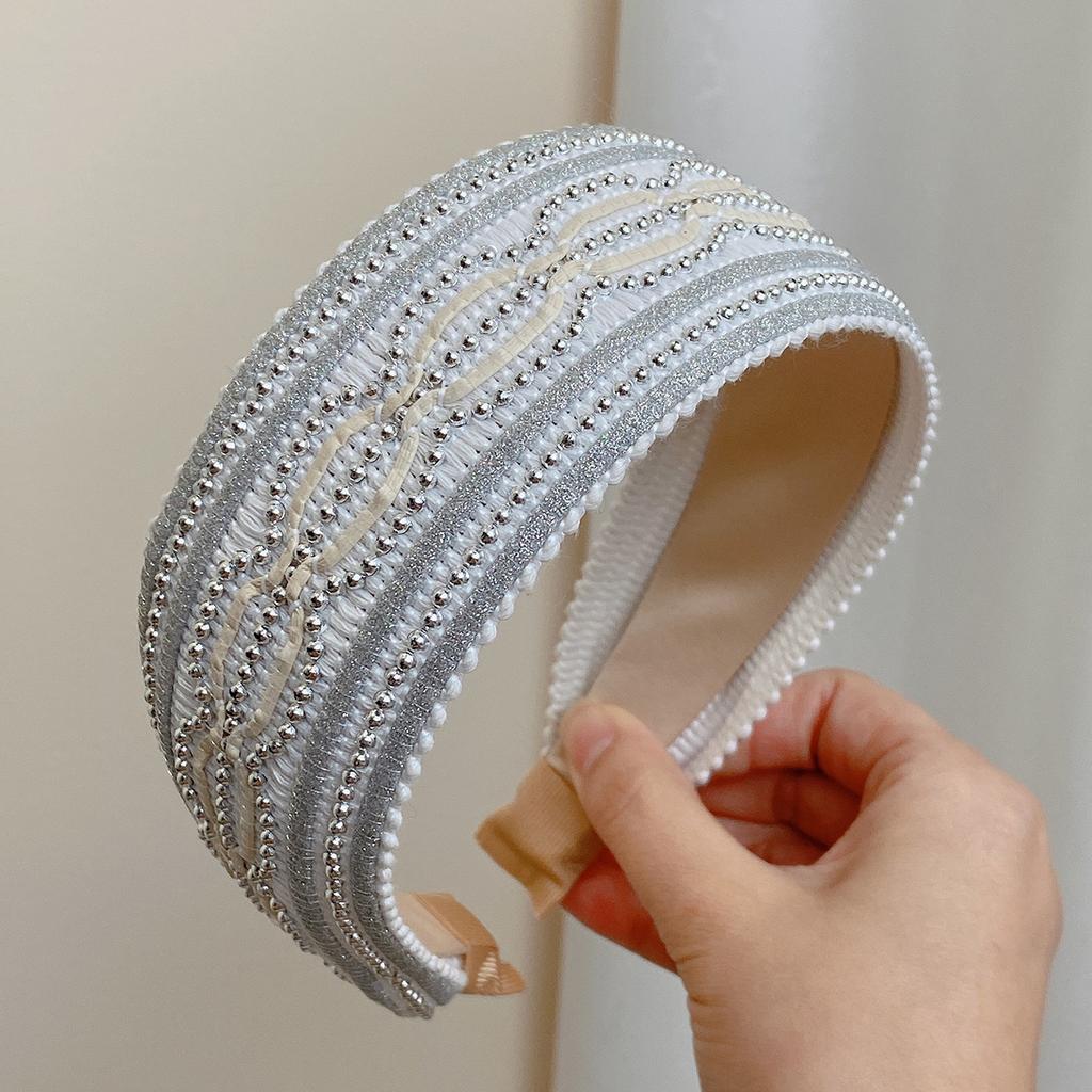 New Retro Wide-brimmed Headband Women's Premium Baroque European and American Style Chain Woven Headband Hair Accessories