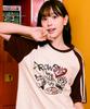 Deulousi [Set] Dw Strawberry Cat Raglan Short Sleeve T-Shirt 2-Piece Set