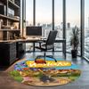 JoNaLu Printed Round Rug Carpet Chair Rug Area Rug Entryway Doormats,for Office Chair Living Room Bedroom Kitchen Room.