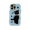 Cute Lying Black Cat Case for iPhone 16 Pro Max Apple 17 Phone Case 15/14 Two-in-One Film Case