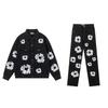 Fleece-Lined Denim Tears Hoodie & Sweatpants Set Inspired by Kanye's Style