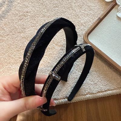 Koreanisches Retro Strass Samt Stirnband, Schickes und Vielseitiges Mode Kristall Haarband