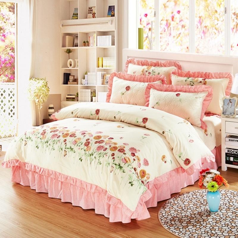 100% Cotton Soft Bedclothes Queen King Size Bedding Sets Quilted Thick Bed Spread Duvet Cover Bed Sheet Set Pillowcase 4/6Pcs